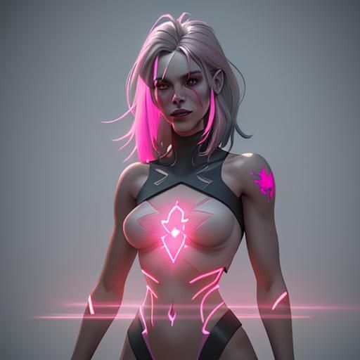 Ethereal Goddess in a Neon Dreamscape