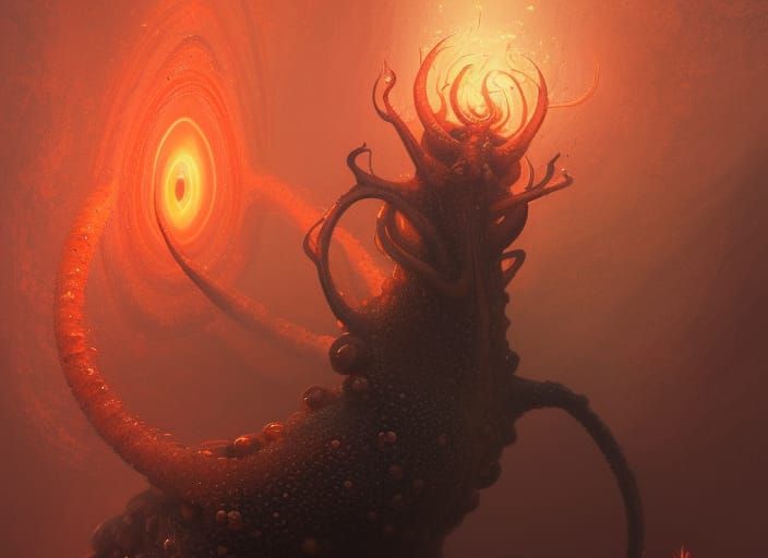 Fractal Orange Snail with Psychic Powers