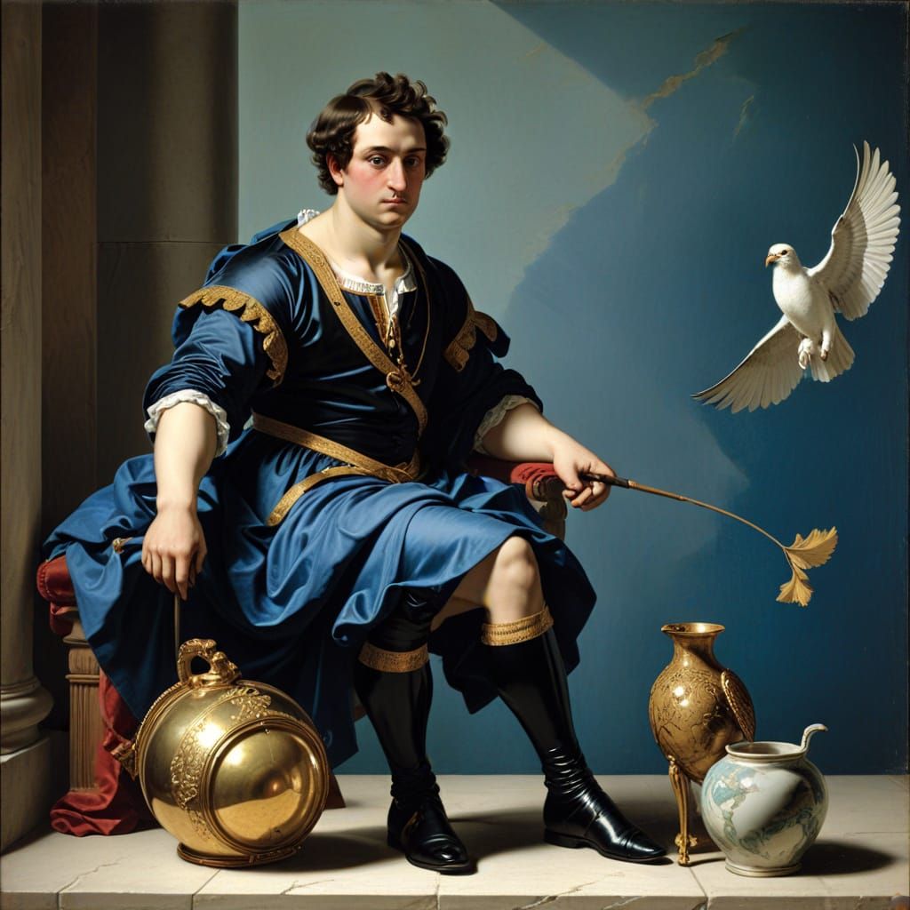 Man Reading Book in Neorealist Style