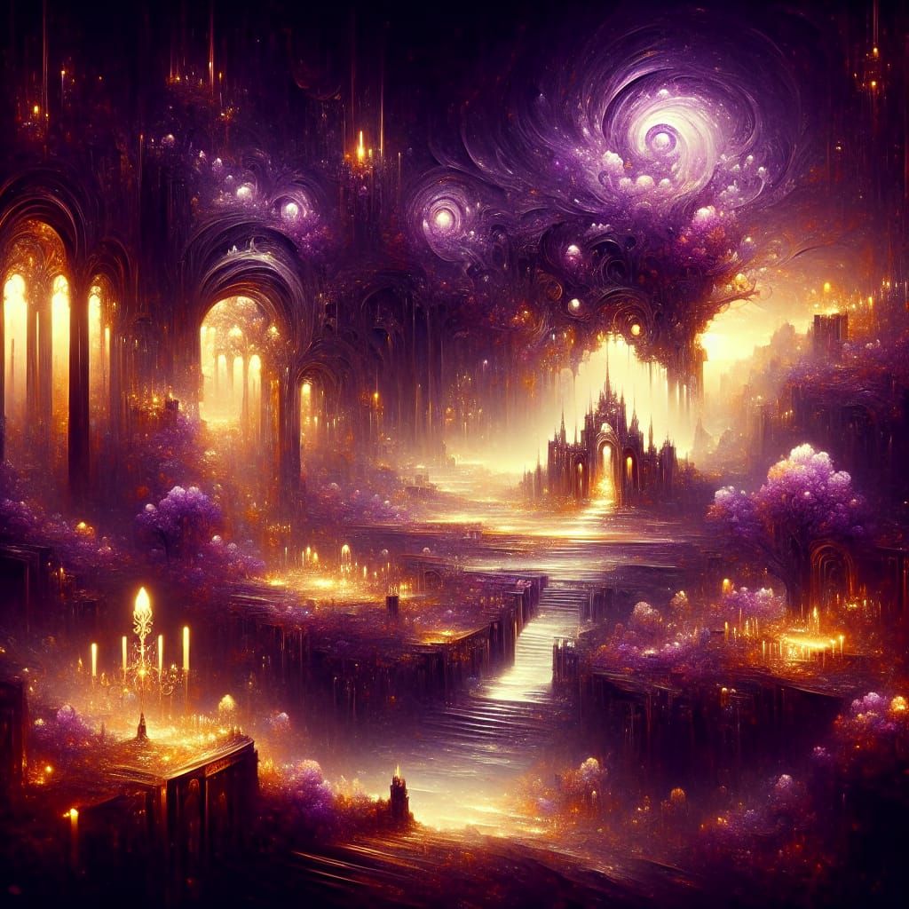 Dark Fantasy Scene in Romanticism Style