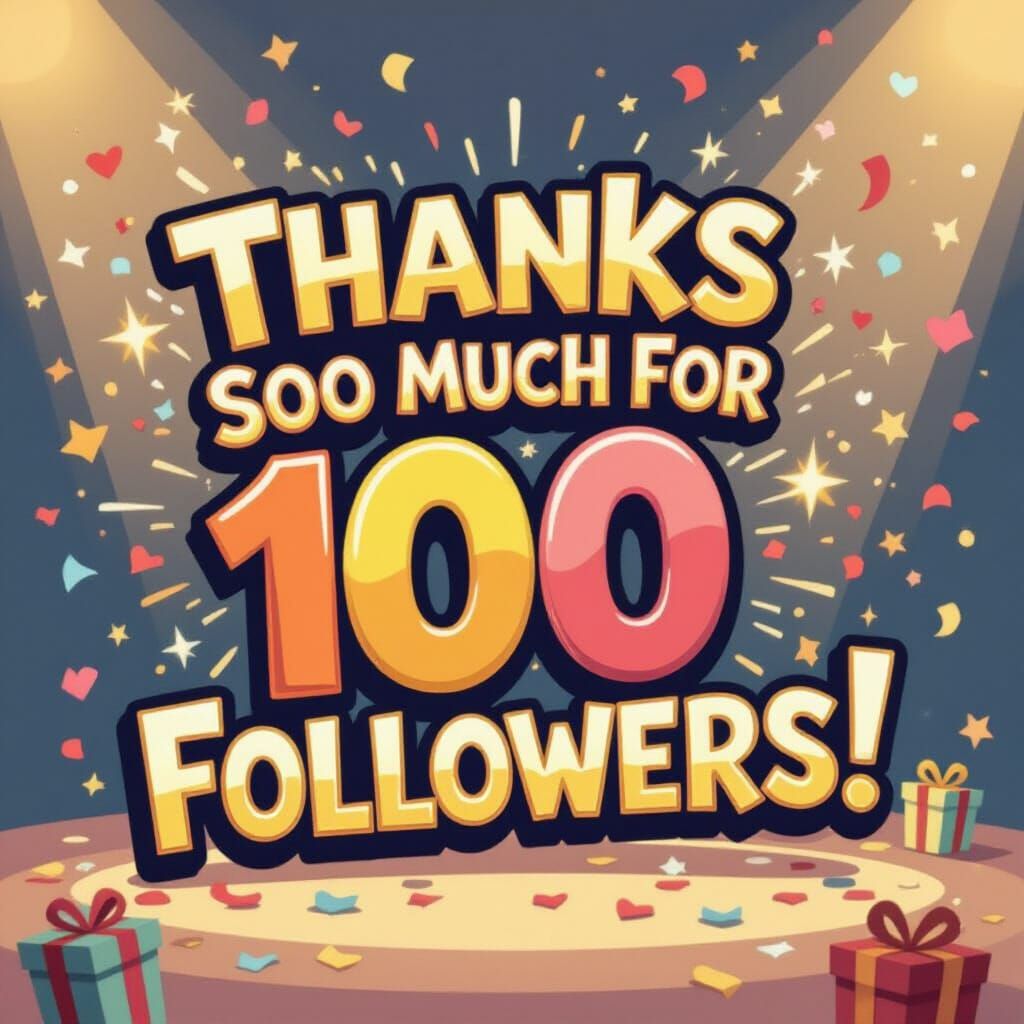 Celebratory Text With Confetti And Sparkles