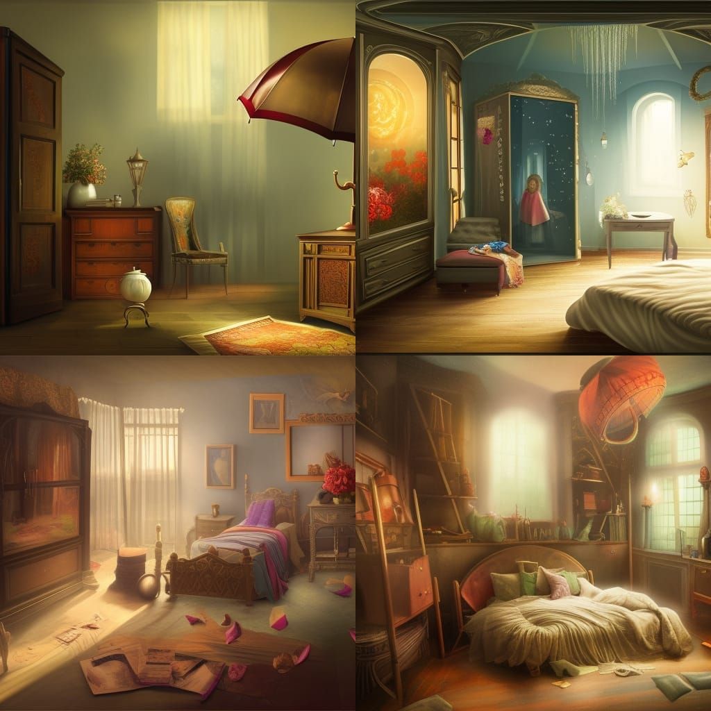 Bedroom Scene: Matte Painting with Umbrella Focus