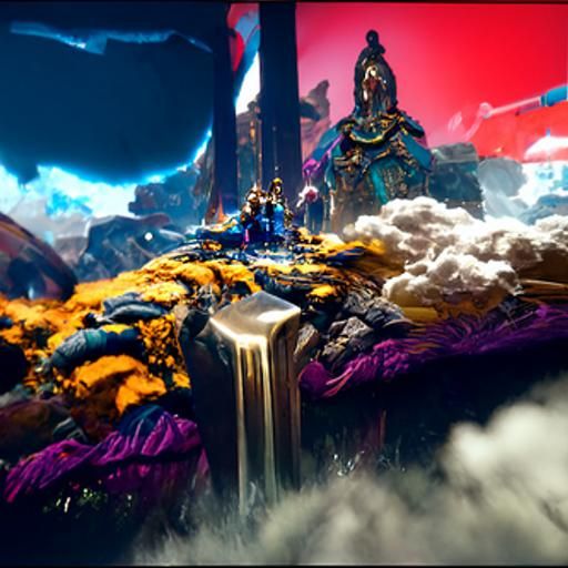 Fantastical Gods in Detailed Matte Painting