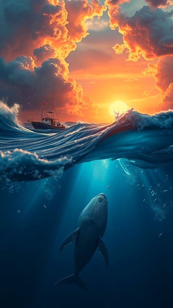 Whale and boat