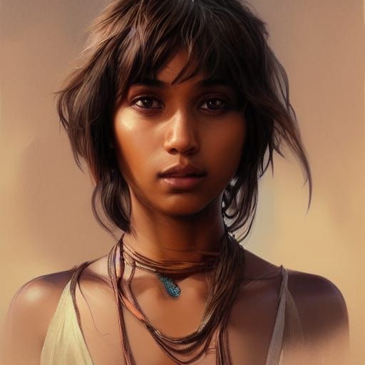 Detailed Portrait of Mowgli in Digital Art Style