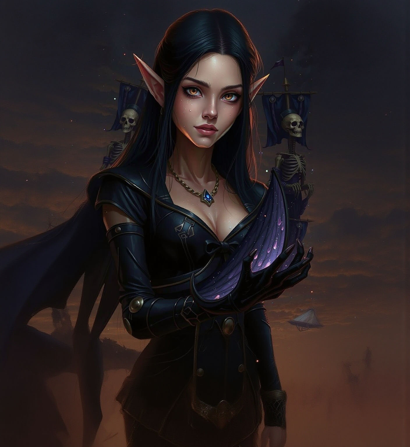 Spectral Galleon Drifting on Starry Seas