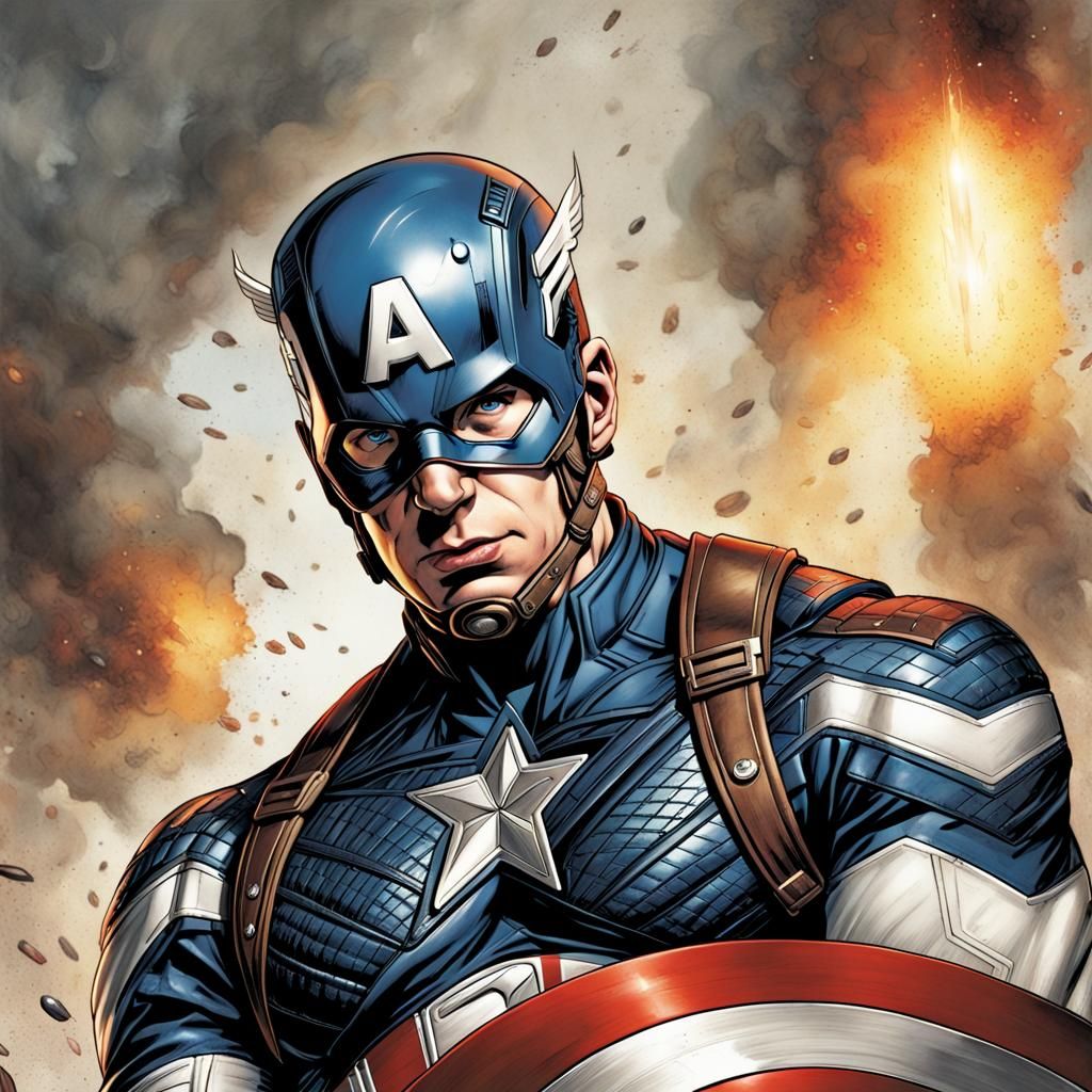 Epic Magazine Cover Art of Captain America