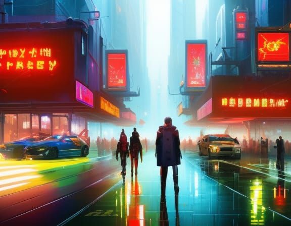 Neon Cyberpunk Metropolis at Night