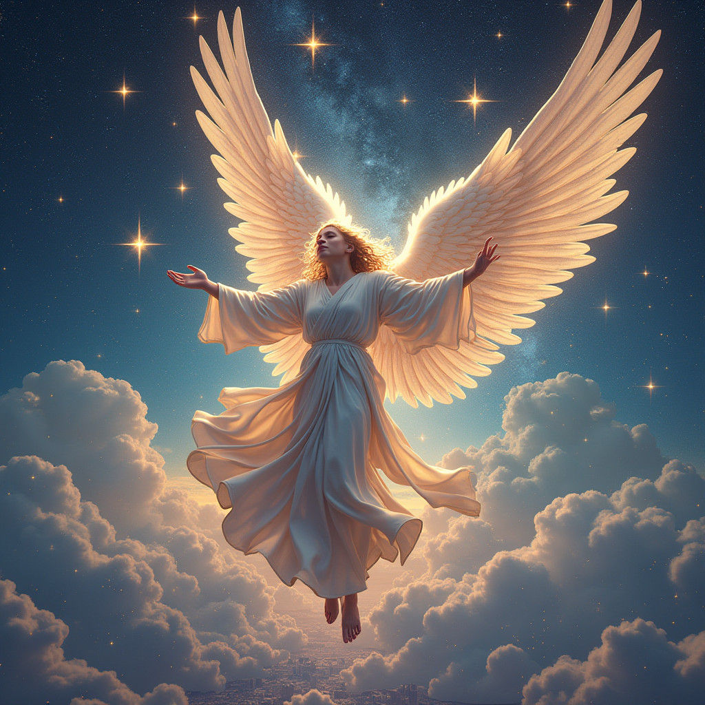 Angelic Blessing: Holographic Astral Cosmic Illustration