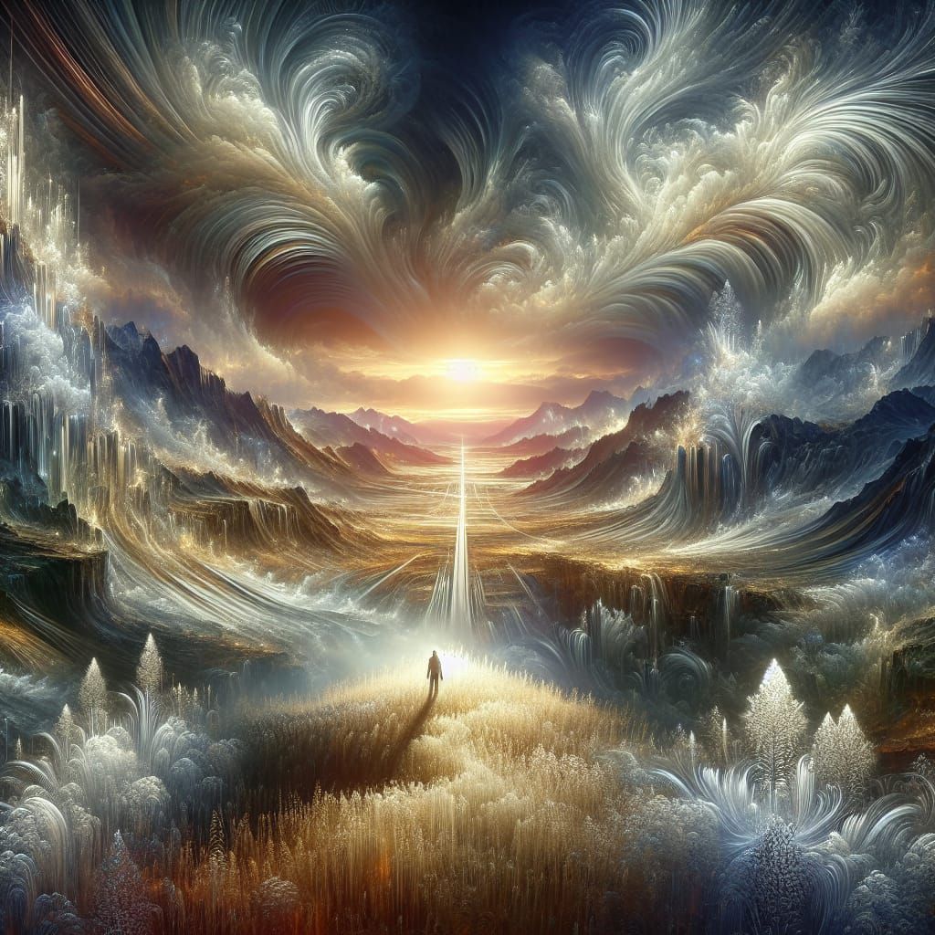 Spiritual Awakening in a Vast Field: Digital Matte Painting