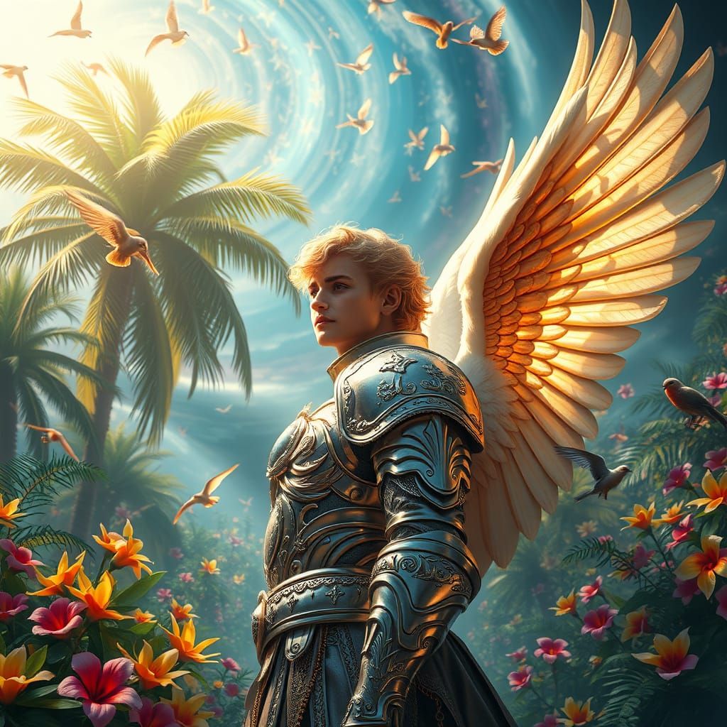Regal Angel in Vibrant Paradise