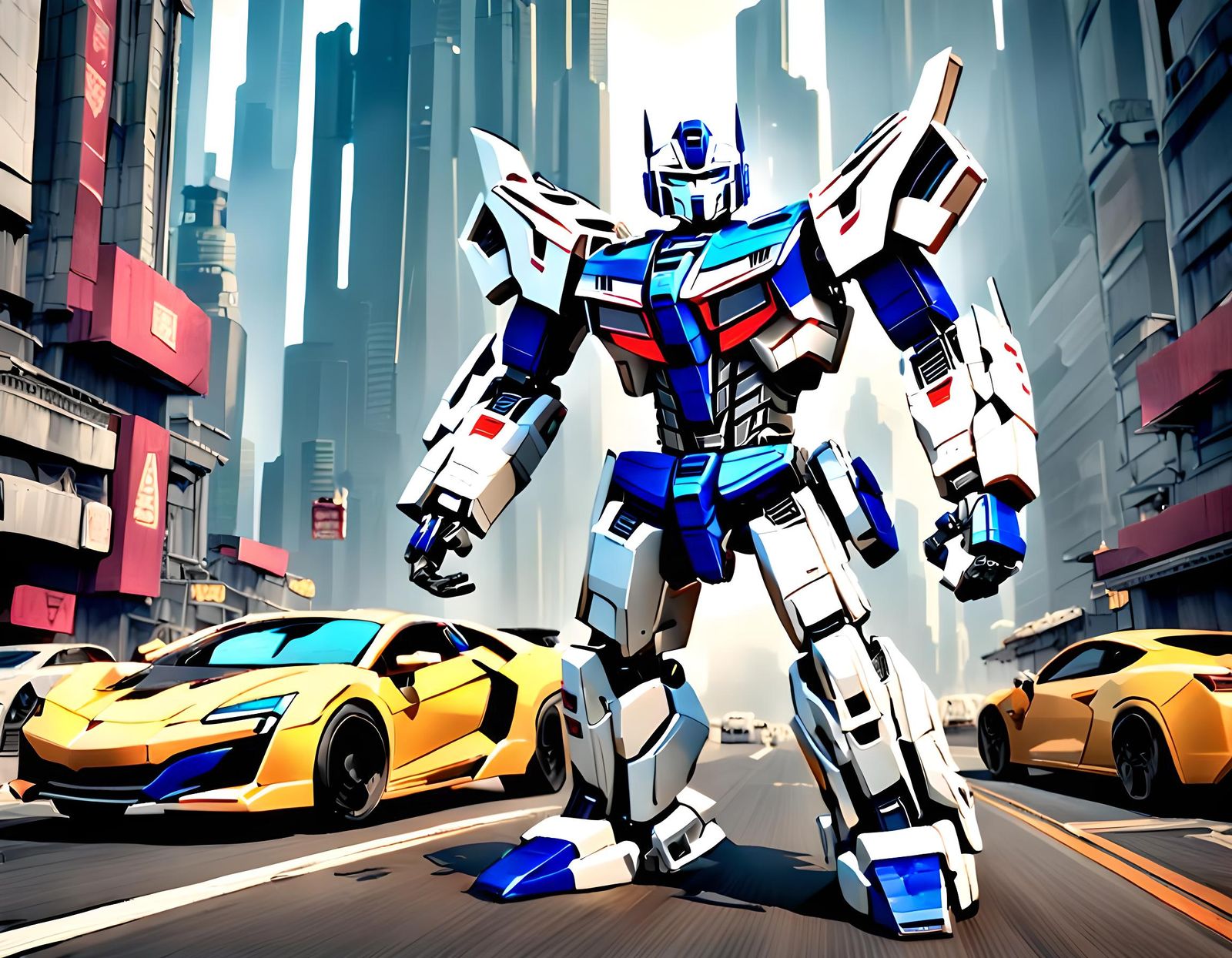 Autobot Jazz White Sportscar Portrait in Detailed Matte Pain...