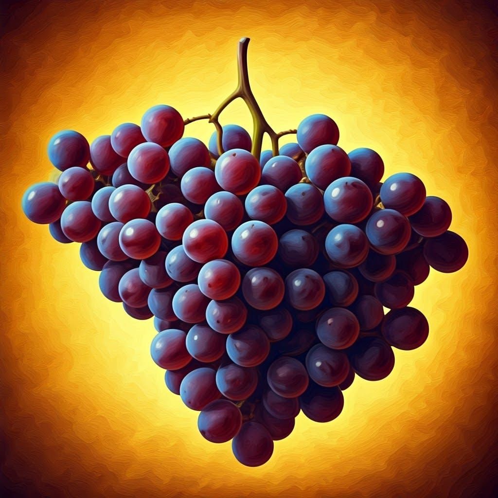 Furious Purple Grapes in Expressive Still Life