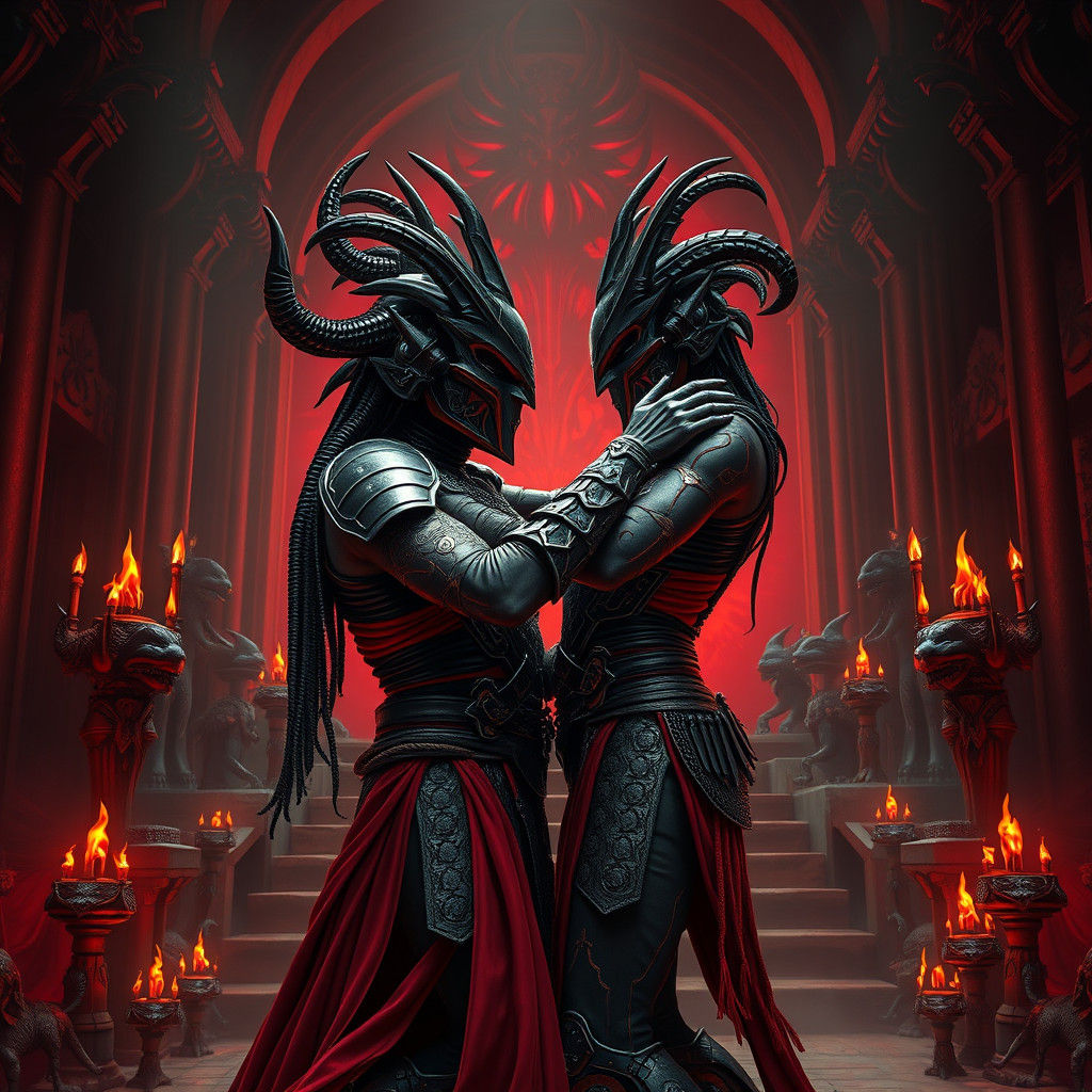 Klingon Warrior Couple in Passionate Dance