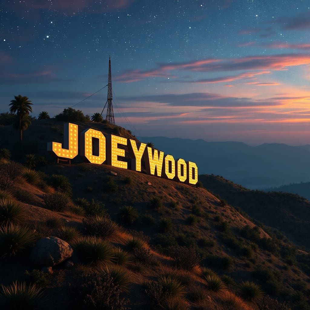 JOEYWOOD Sign at Sunset: Fantasy Concept Art