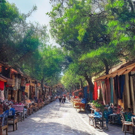 Dreamlike Umbrella Alley in Antalya on Sunny Day