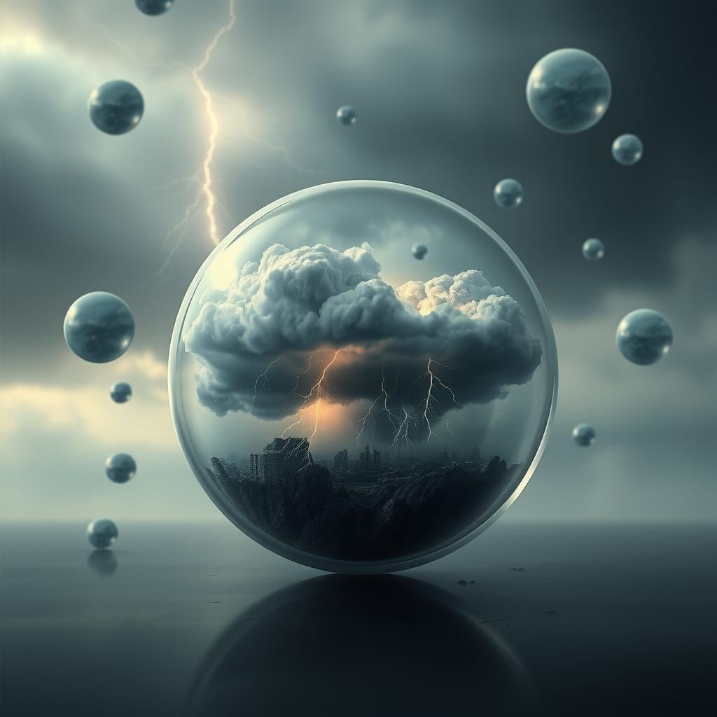 Turbulent Rainstorms Encapsulated in Bubbles