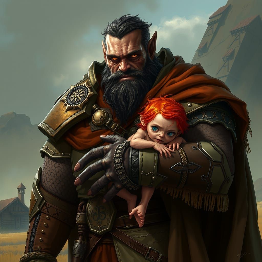Juggernaut Warrior with Child on the Frontier