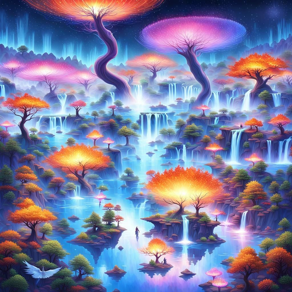 Winged Cavalry Charge in Ethereal Landscape