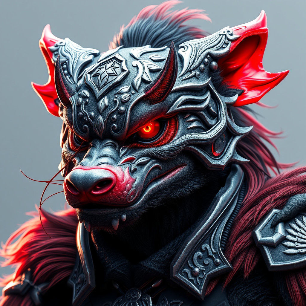 Viking Tasmanian Devil Warrior Portrait in Hyperrealism