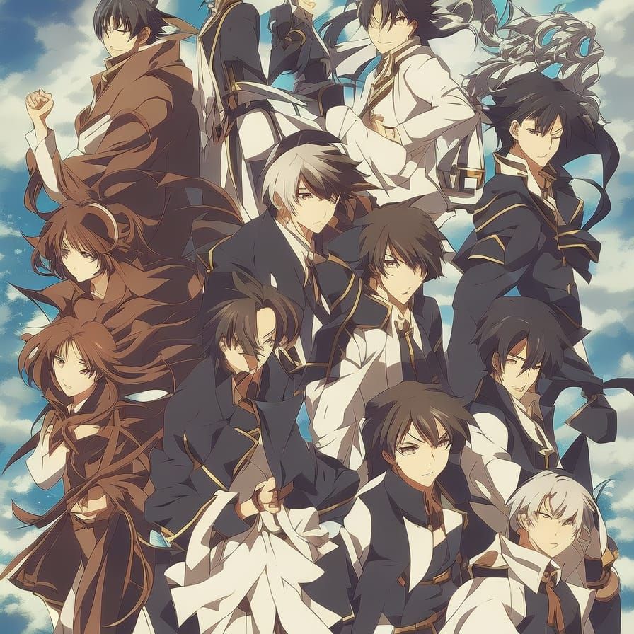 Anime Time Travelers in Japanese Manga Style