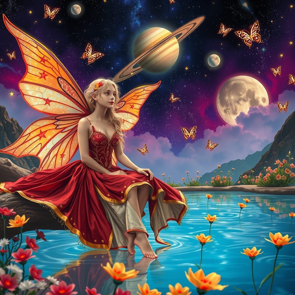 Whimsical Fairy Goddess in Celestial Realm