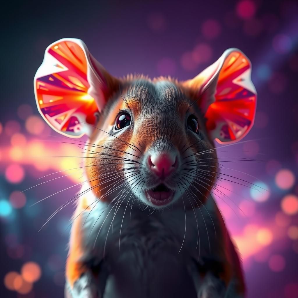 Diamond Mouse Portrait in Hyper-Realistic Style