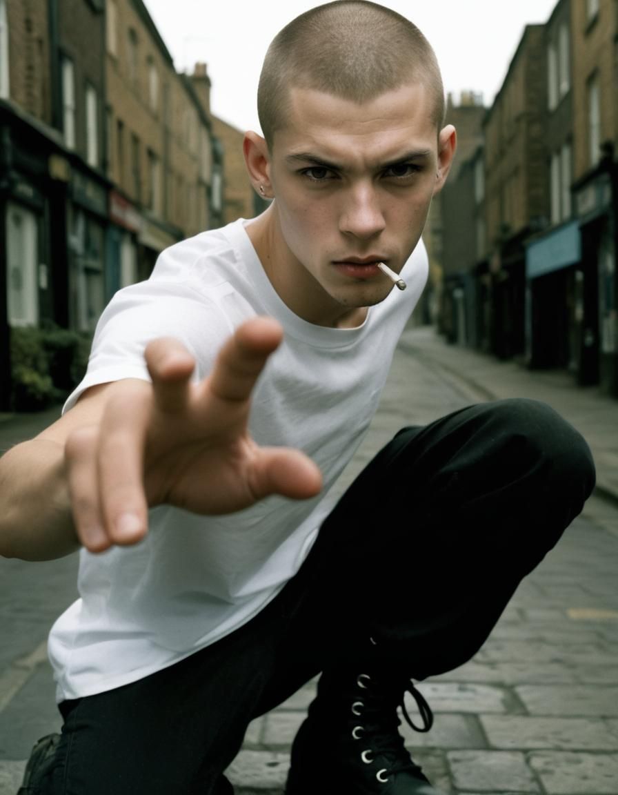 Male 25 YO with shaved head