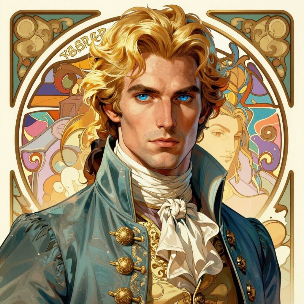 Devilishly Handsome Blonde Man in Bridgerton Attire