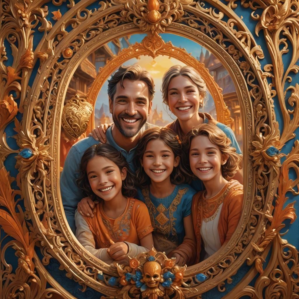 Heart Locket Reveals Happy Family Portrait