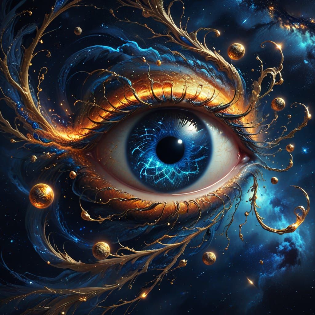 Cosmic Eye: A Vibrant Digital Galaxy Painting