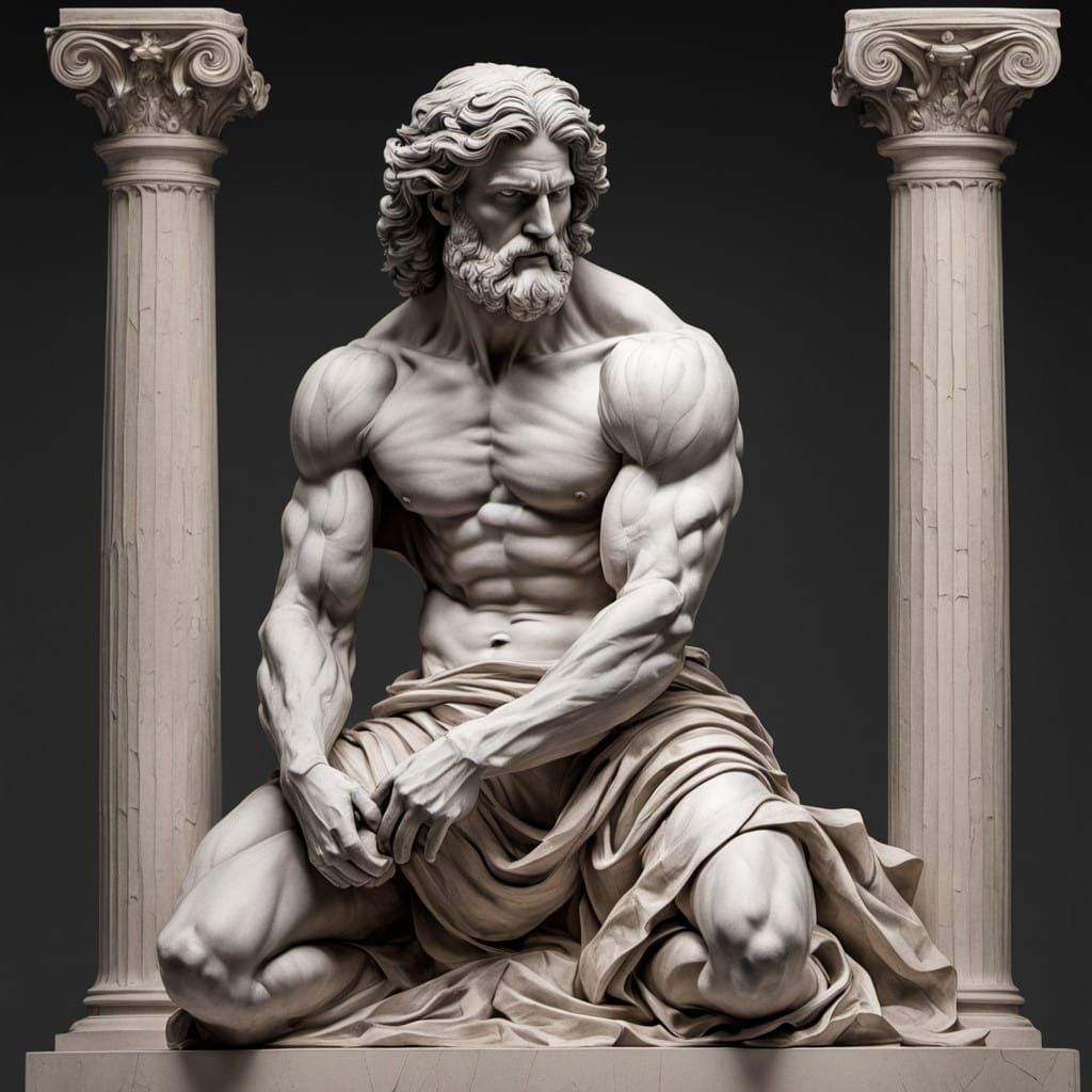 Classical Male Figure in Contemplative Pose