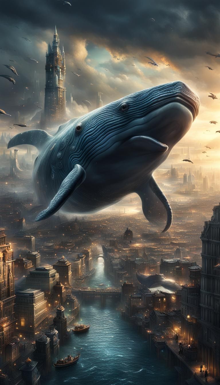 Epic City Inside a Whale: Digital Matte Painting