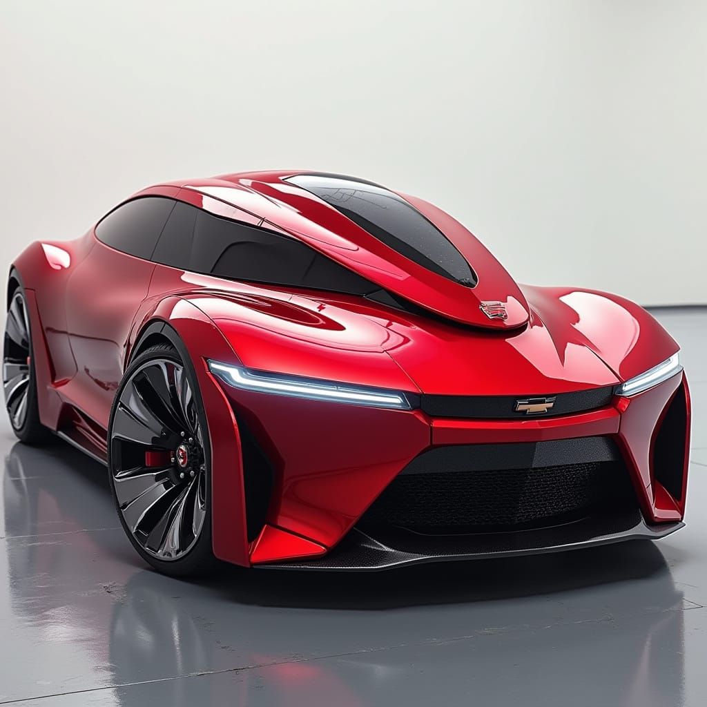 Surreal Fusion: Honda Motorcycle Blends with Chevy Volt