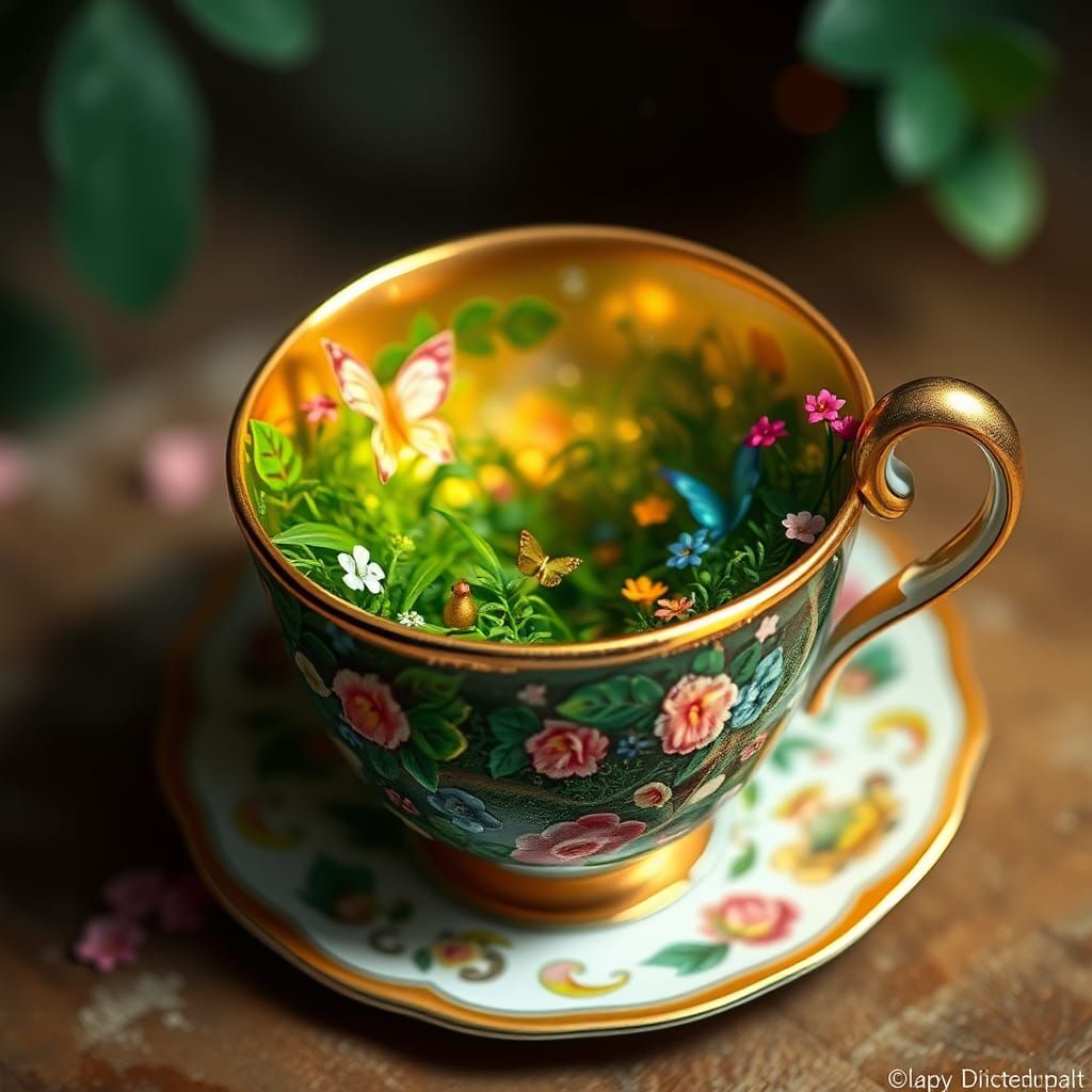 Enchanted Teacup: A Miniature Fantasy World