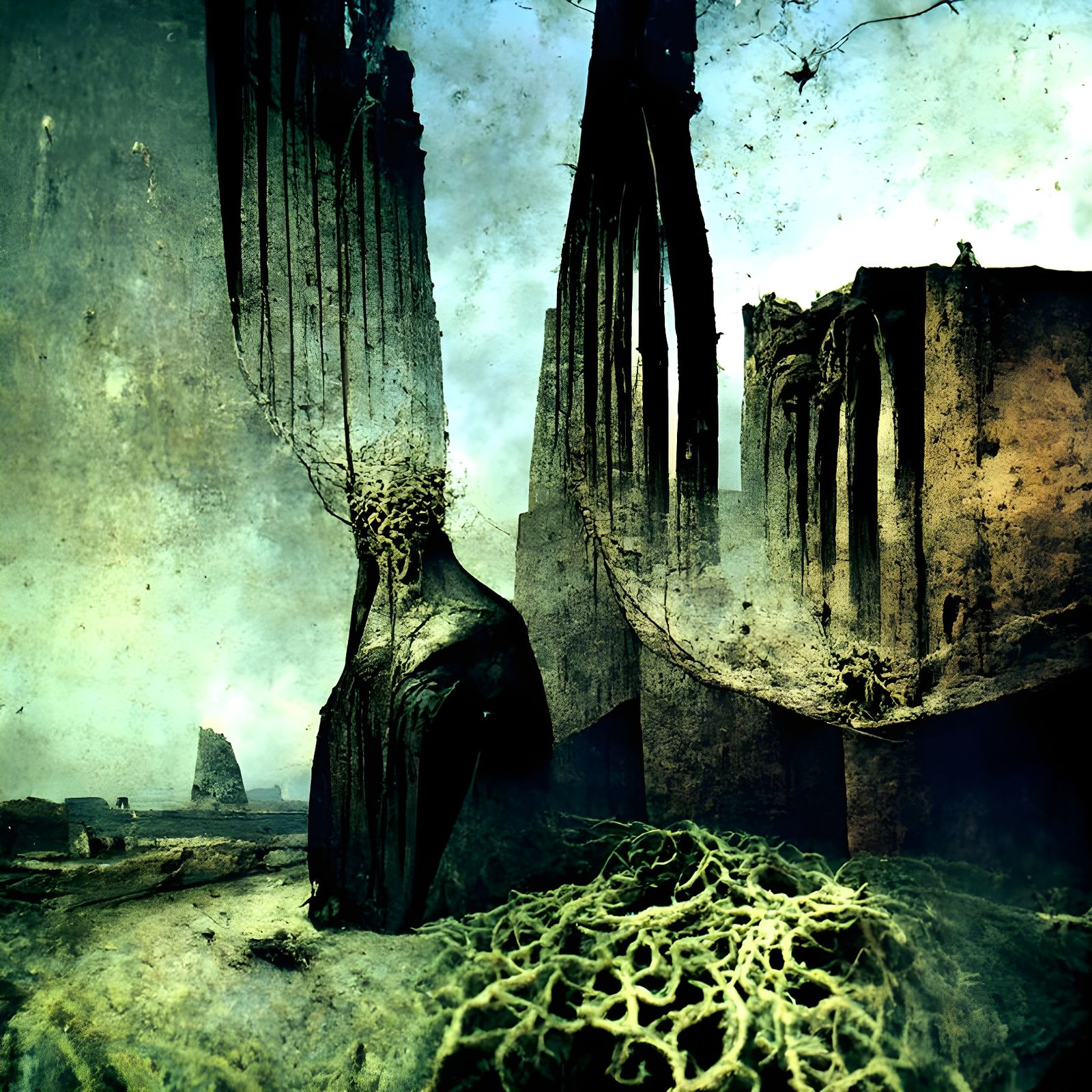 Eldritch Landscape Inspired by Beksinski and Earle
