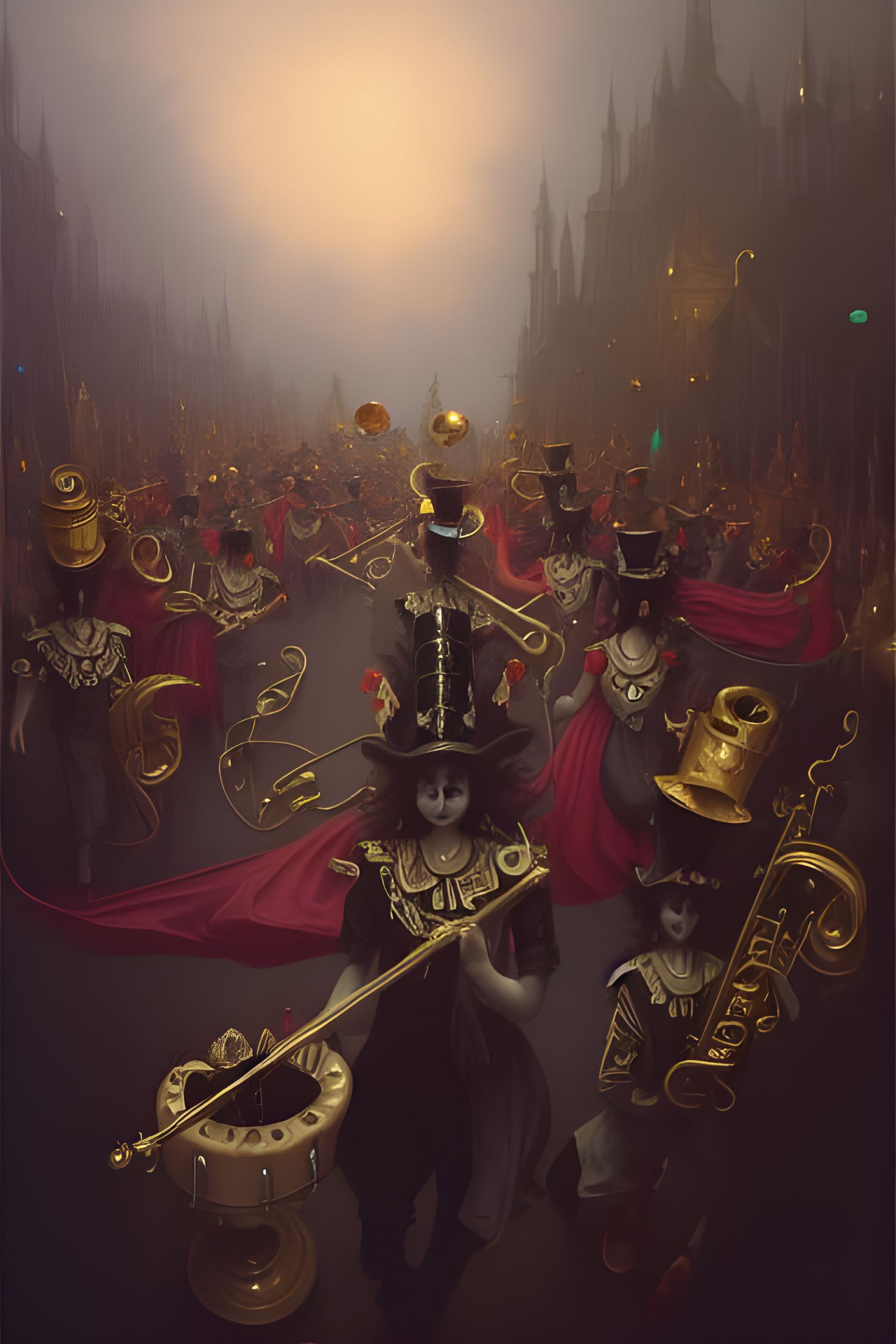 Dark Mystical Parade in Baroque Style