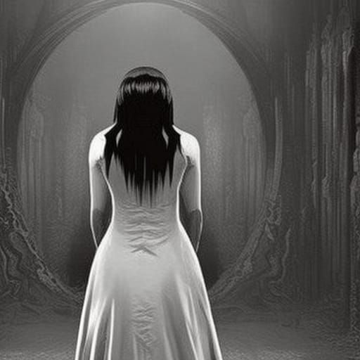 Scary Horror Girl with Glitch Effect