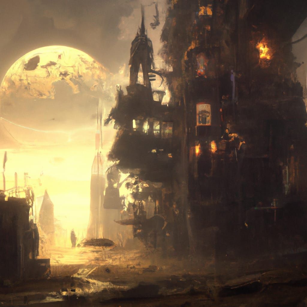 Post-Apocalyptic Fantasy Wonderland in Art Nouveau Style