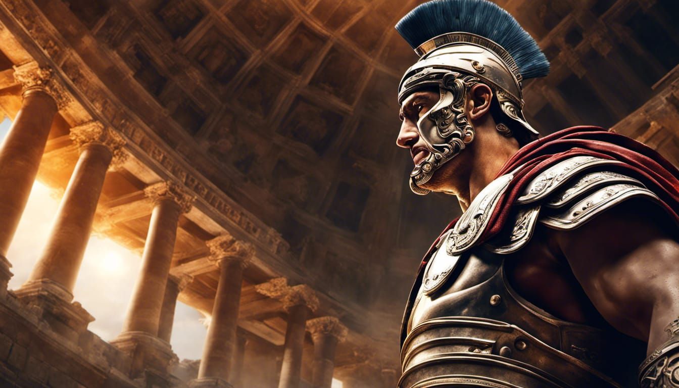 Maximus Confronts Emperor in Roman Coliseum