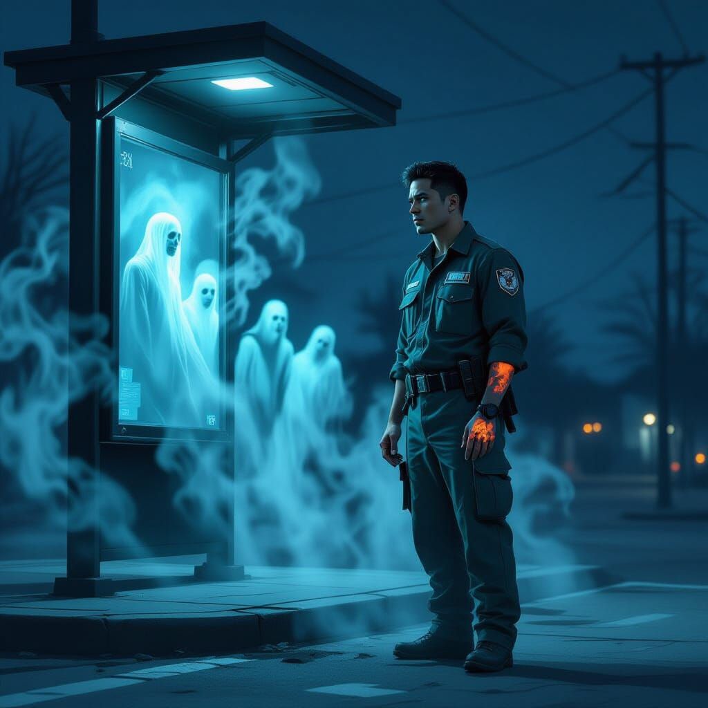 Haunted EMT Confronts Ghostly Figures at Midnight Bus Stop