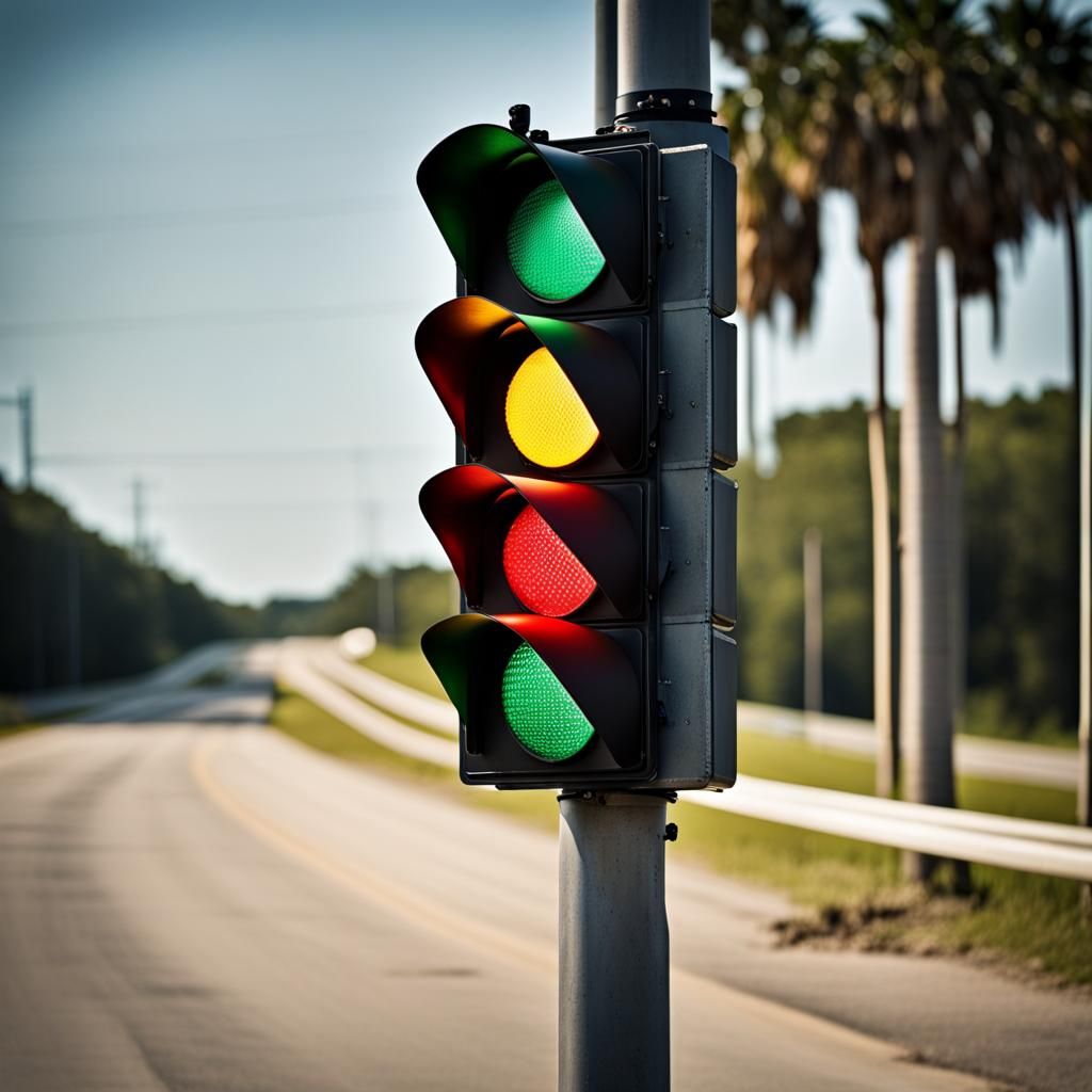 Traffic Light in Dada Style, Hidden Camera Photo