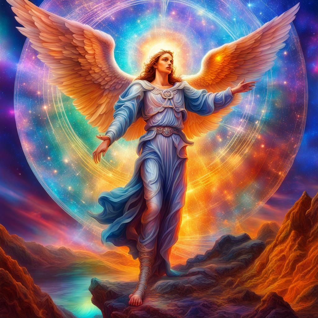 Astral Archangel Michael Holographic Illustration