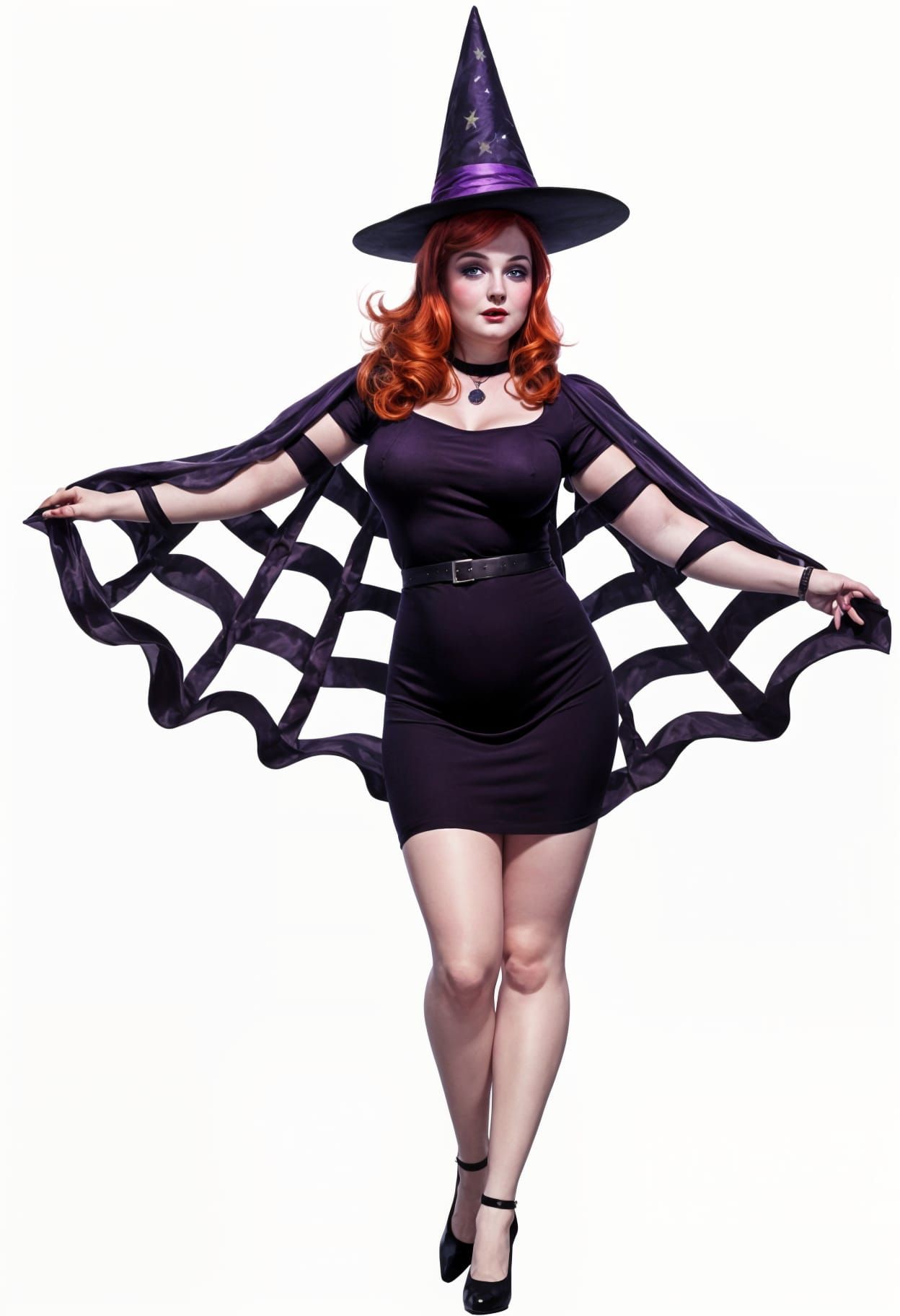 Chiaroscuro Witch Under Starry Sky Illustration