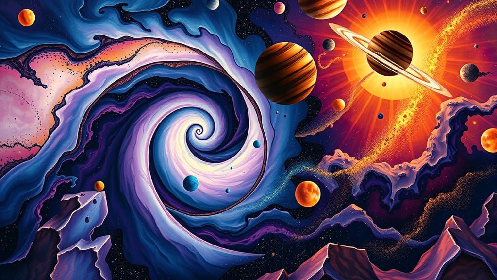Surrealist Cosmos: Escher Meets Dali in Celestial Abstractio...