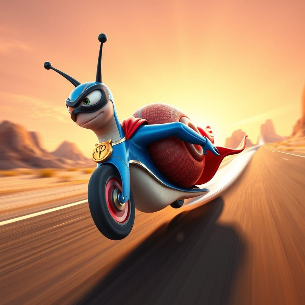 Super Snail: High-Tech Hero Zooms Down Desert Highway