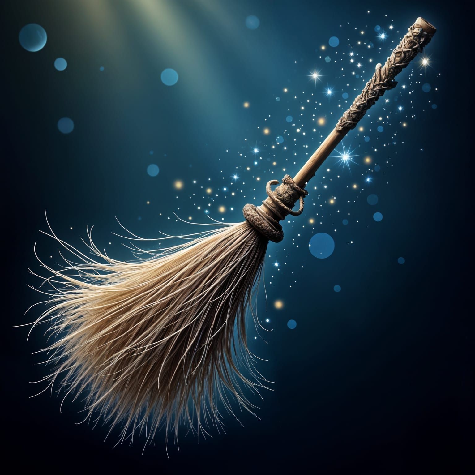 Enchanted Broomstick Soars Through Mystic Air