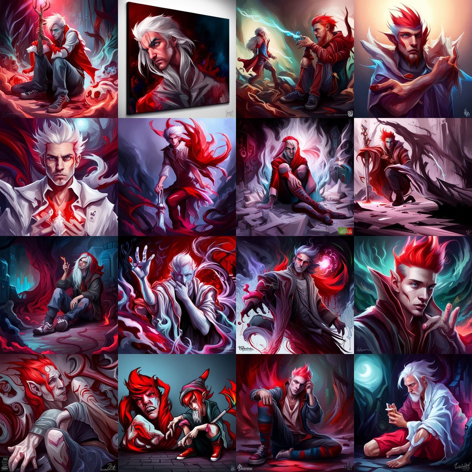 Astral Elf Necromancer in Graffiti Art Style