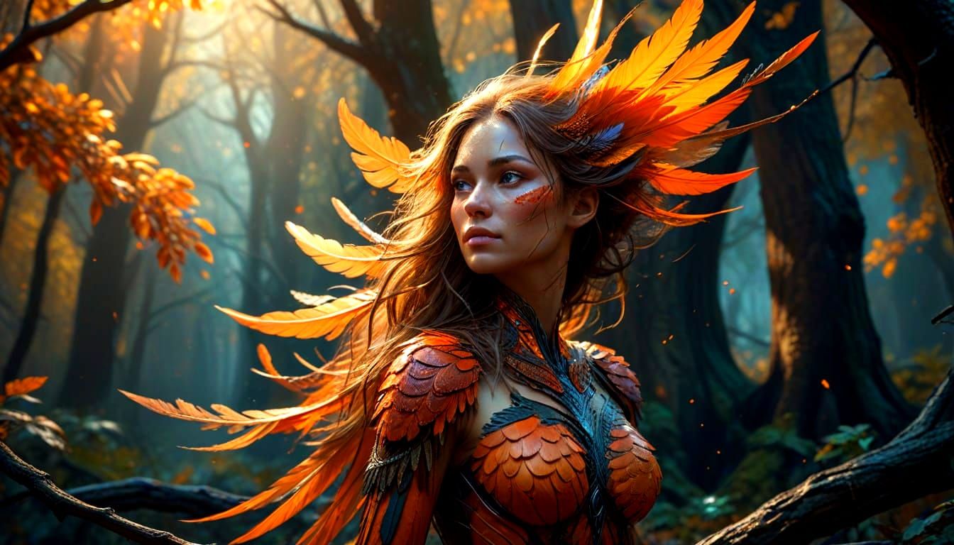 Otherworldly Autumnal Creature on Branch