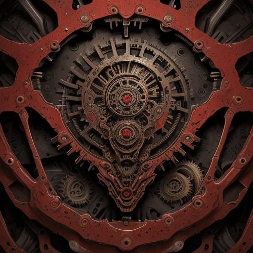 Biomechanical Horror Unveiled: A Close-Up of Mechanical Fles...